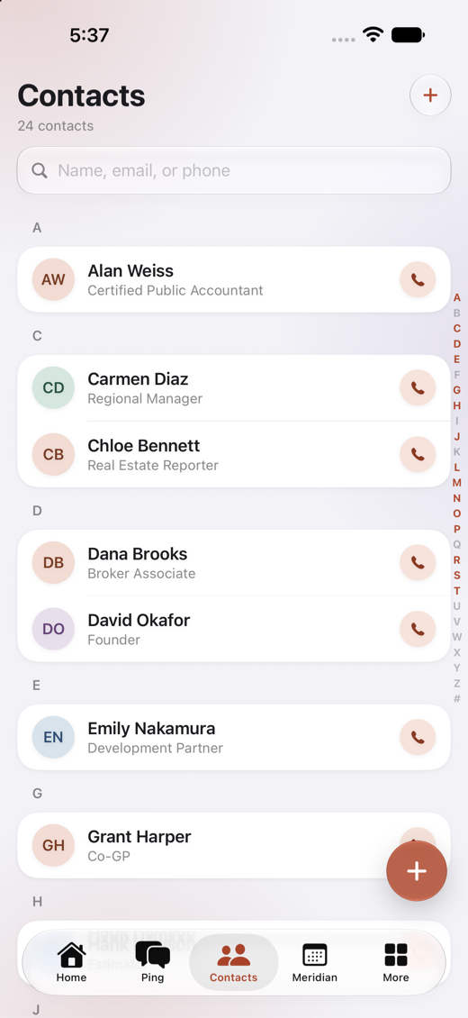 Contacts on iPhone: the full CRM directory with one-tap calling